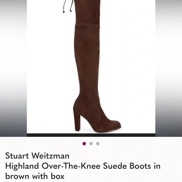 Stuart Weitzman OTK walnut brown suede boots 8.5 highland over-the-knee $795 - Picture 3 of 10